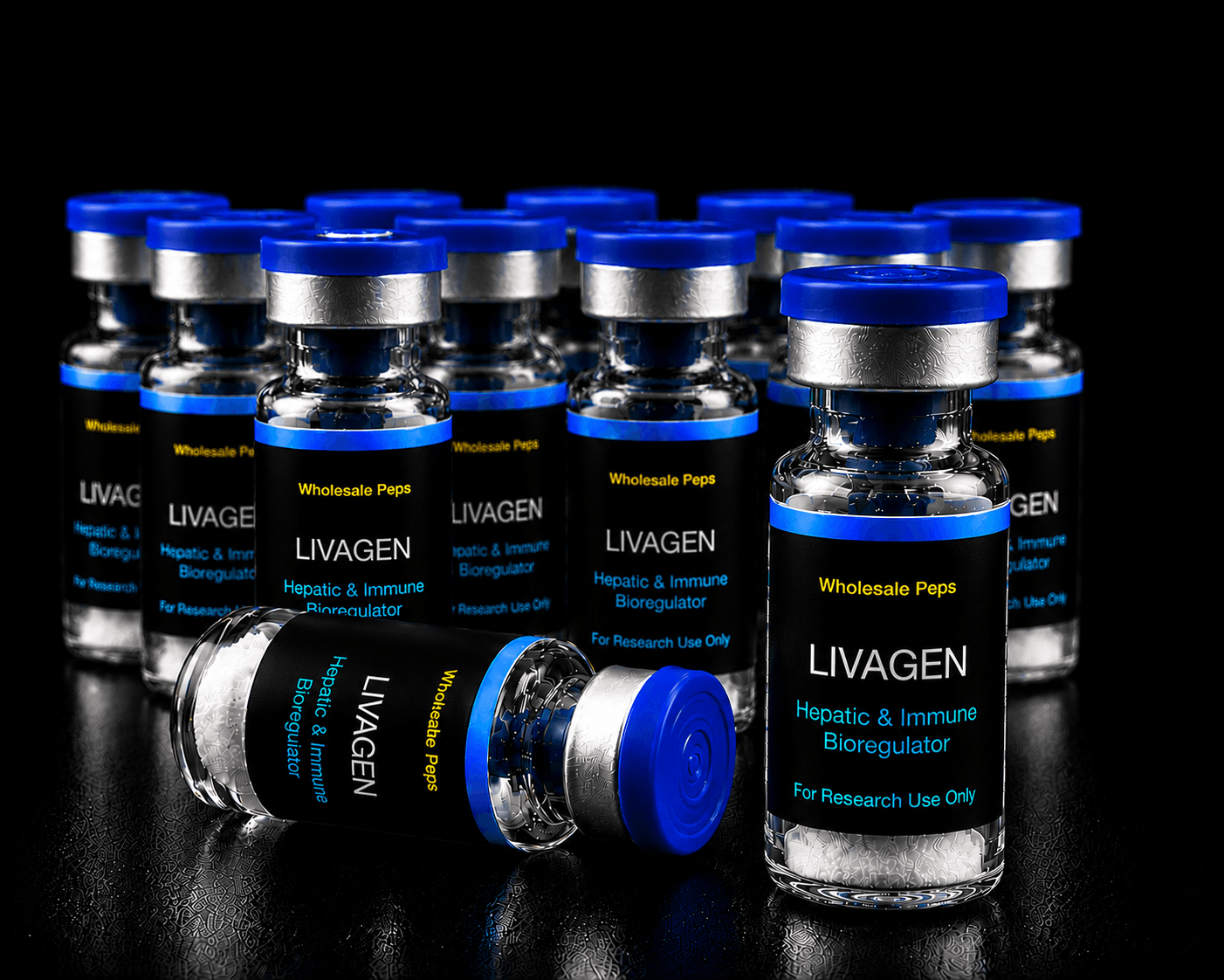 Livagen 20mg research peptide vial — Hepatic & Immune Bioregulator