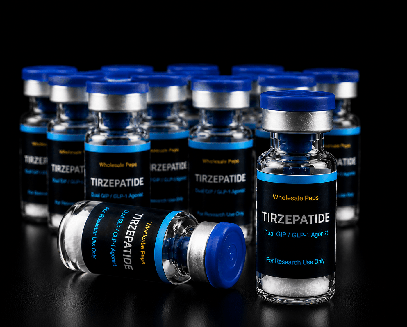 Tirzepatide 10mg–60mg research peptide vial — Dual GIP / GLP-1 Agonist